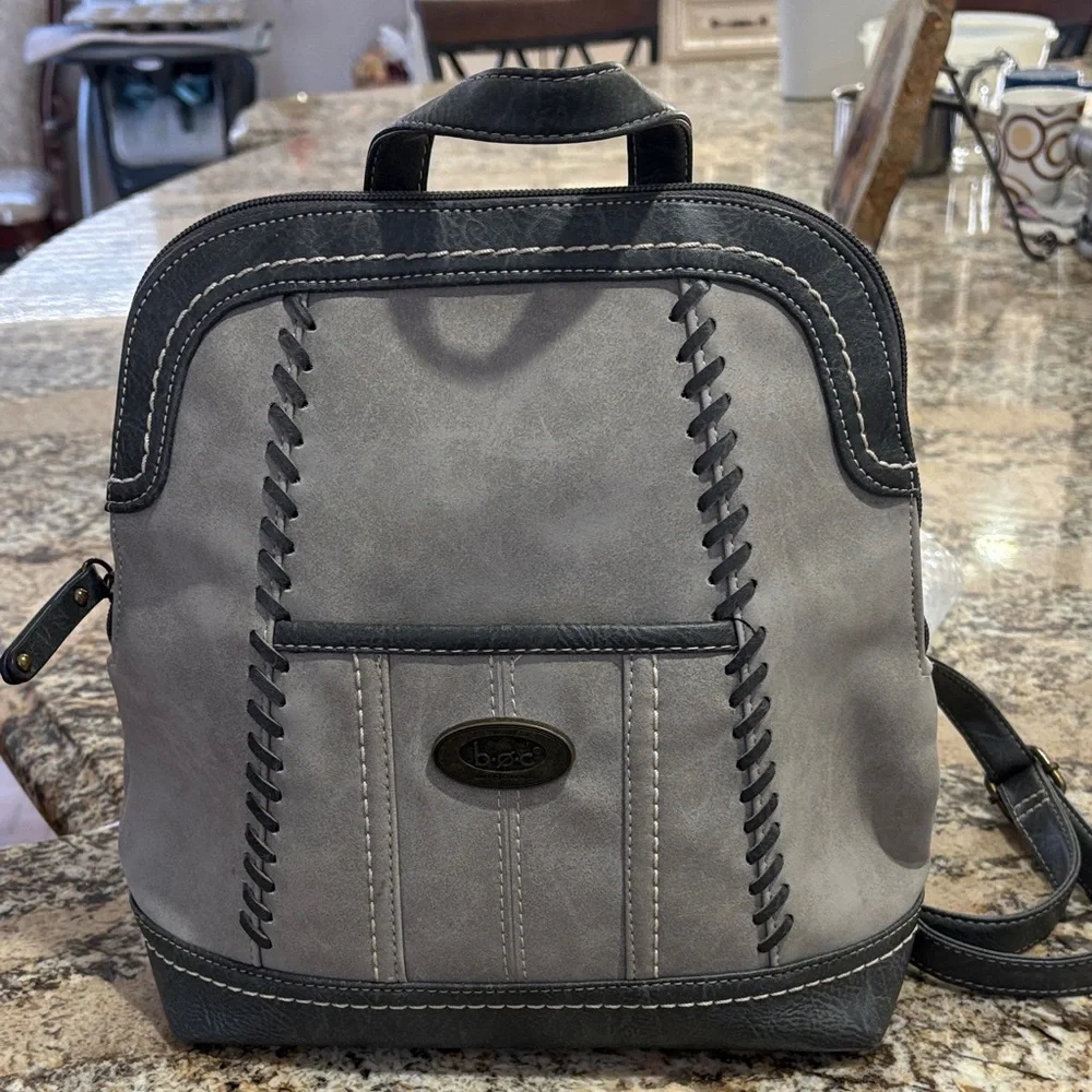 b.o.c. Gray and Black Stitched Backpack - Picture 1 of 9